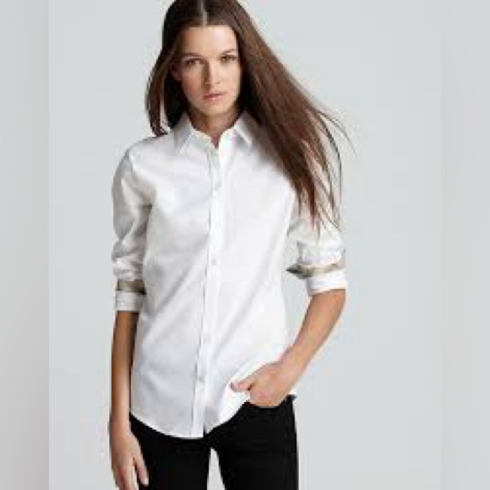 Burberry Brit white button down shirt in size S. New with tags!